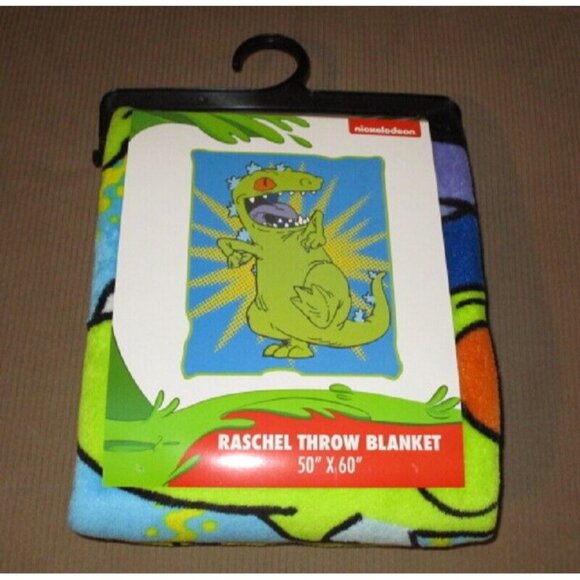 New Reptar Rugrats Plush Fleece Throw Blanket GIFT Cartoon Dinosaur Nickelodeon - Picture 2 of 2